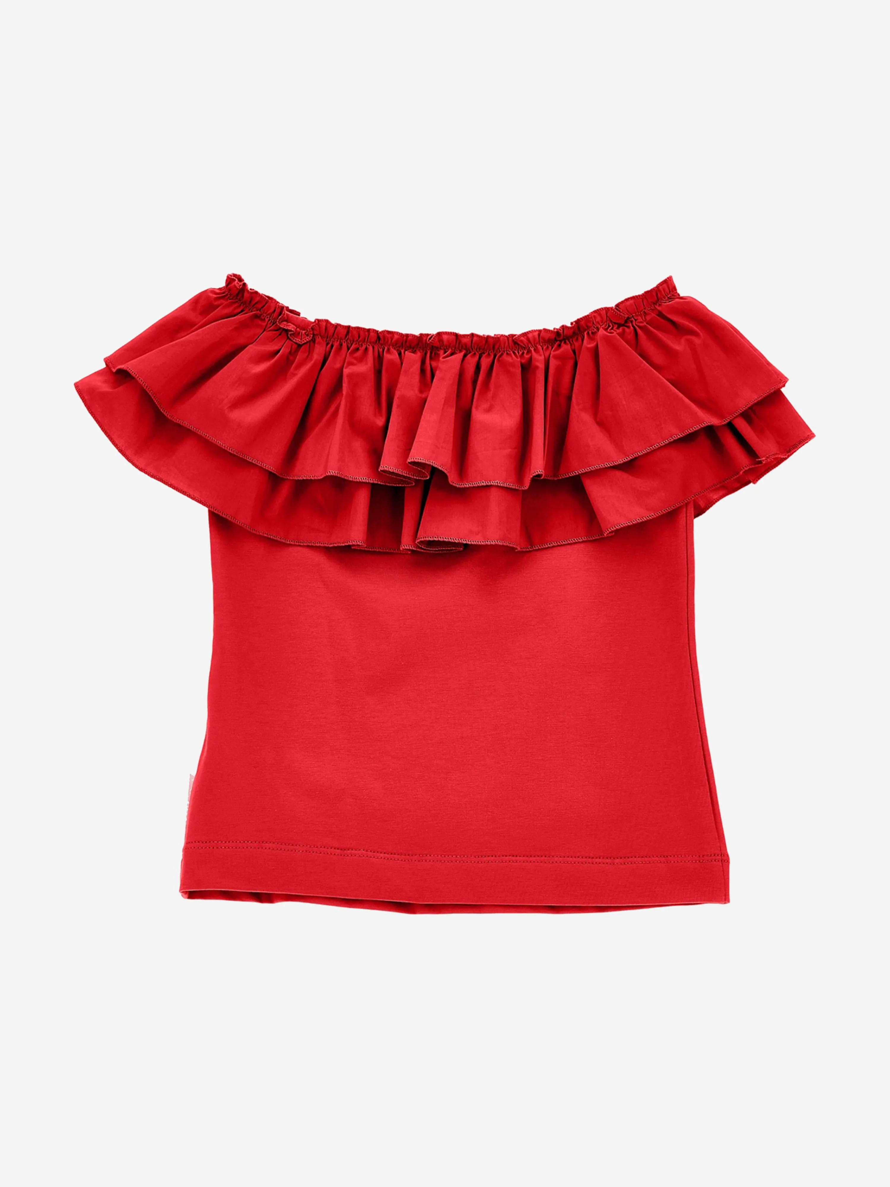 Monnalisa Girls Rio Ruffle Top in Red