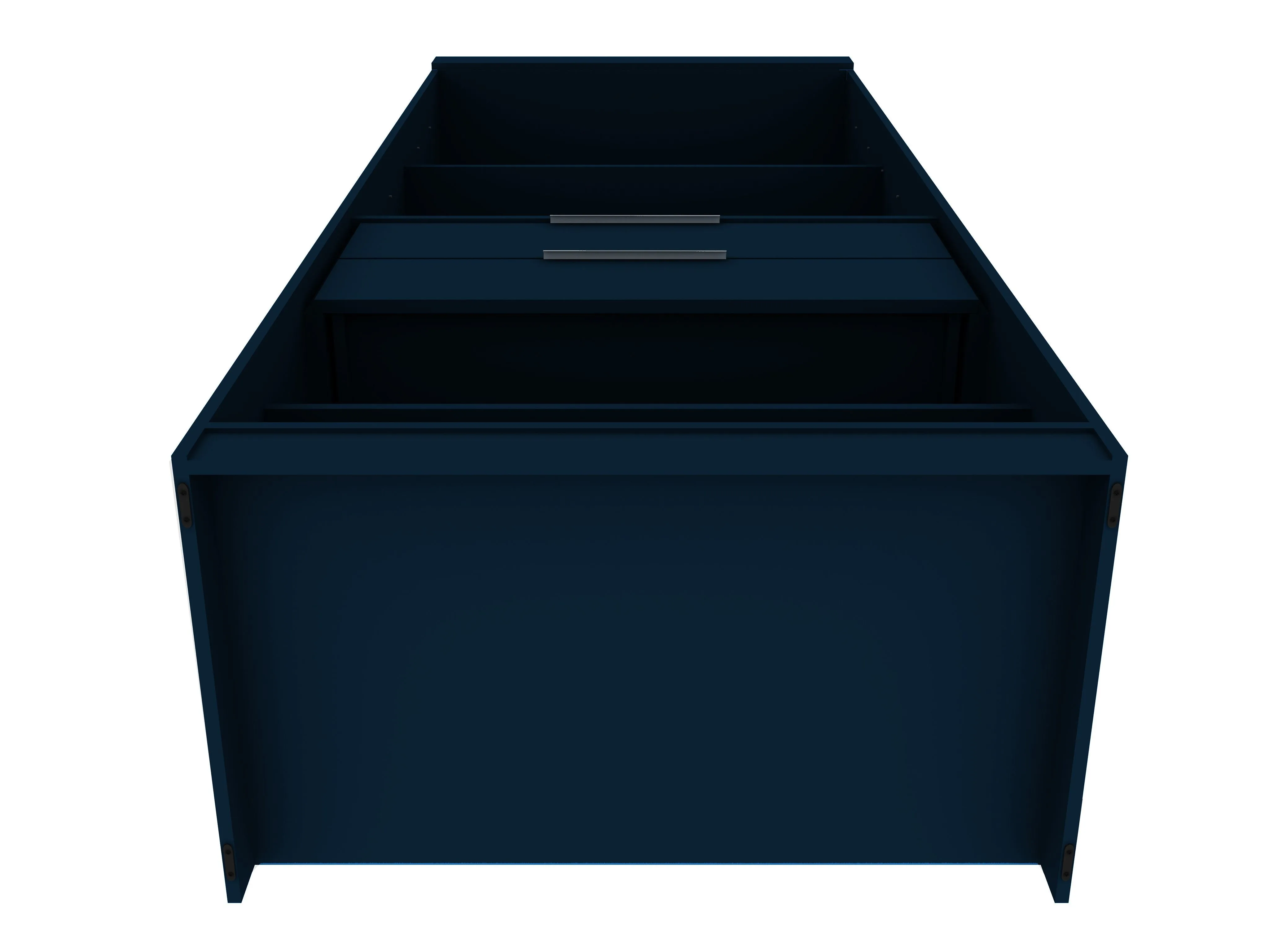 Mulberry Open 1 Sectional Modern Armoire Wardrobe Closet with 2 Drawers in Tatiana Midnight Blue