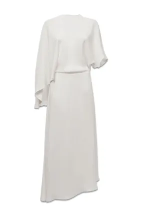 Naomi Cape Sleeve Asymmetric Maxi Dress