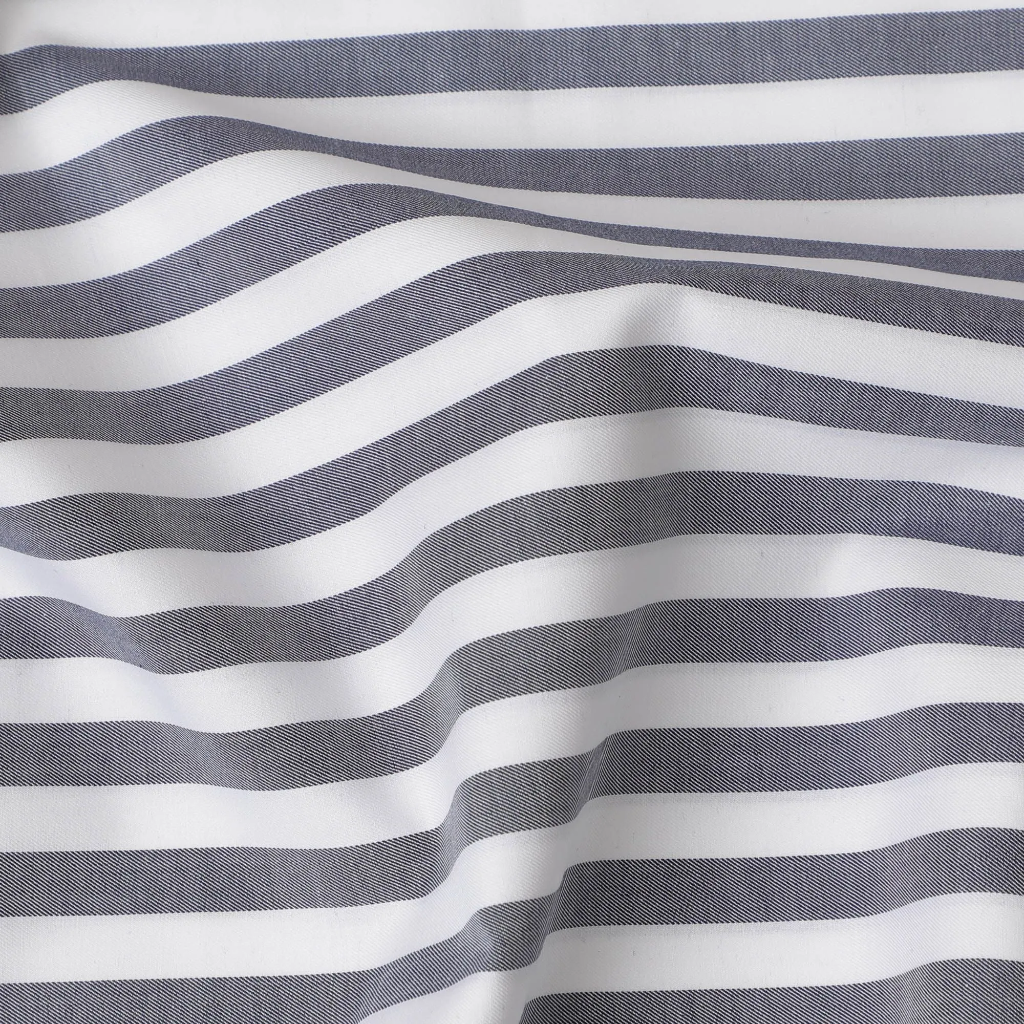 Nautical Navy and White Striped 100% Cotton Shirting Fabric - Timeless Style, 150cm Width"-D18573