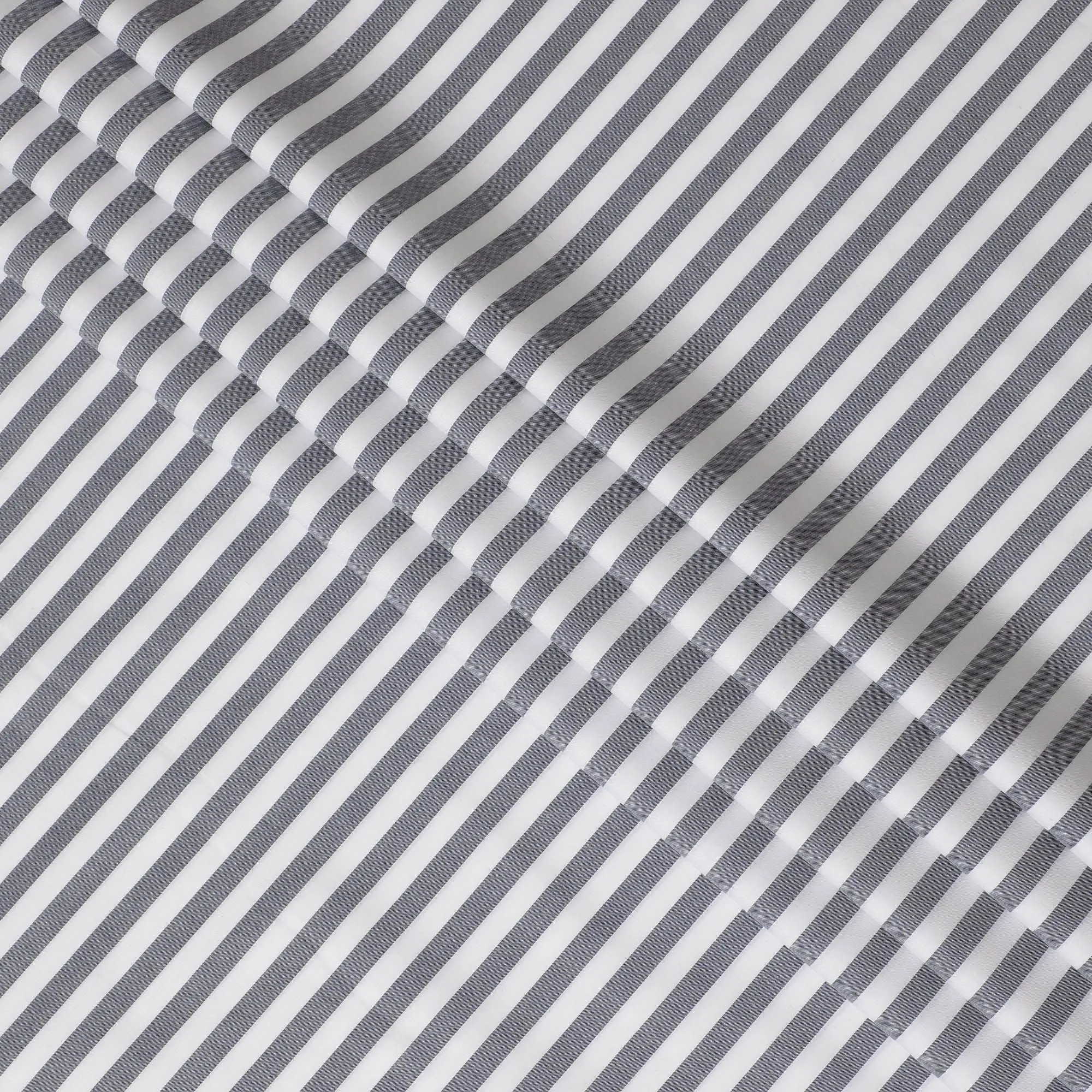 Nautical Navy and White Striped 100% Cotton Shirting Fabric - Timeless Style, 150cm Width"-D18573