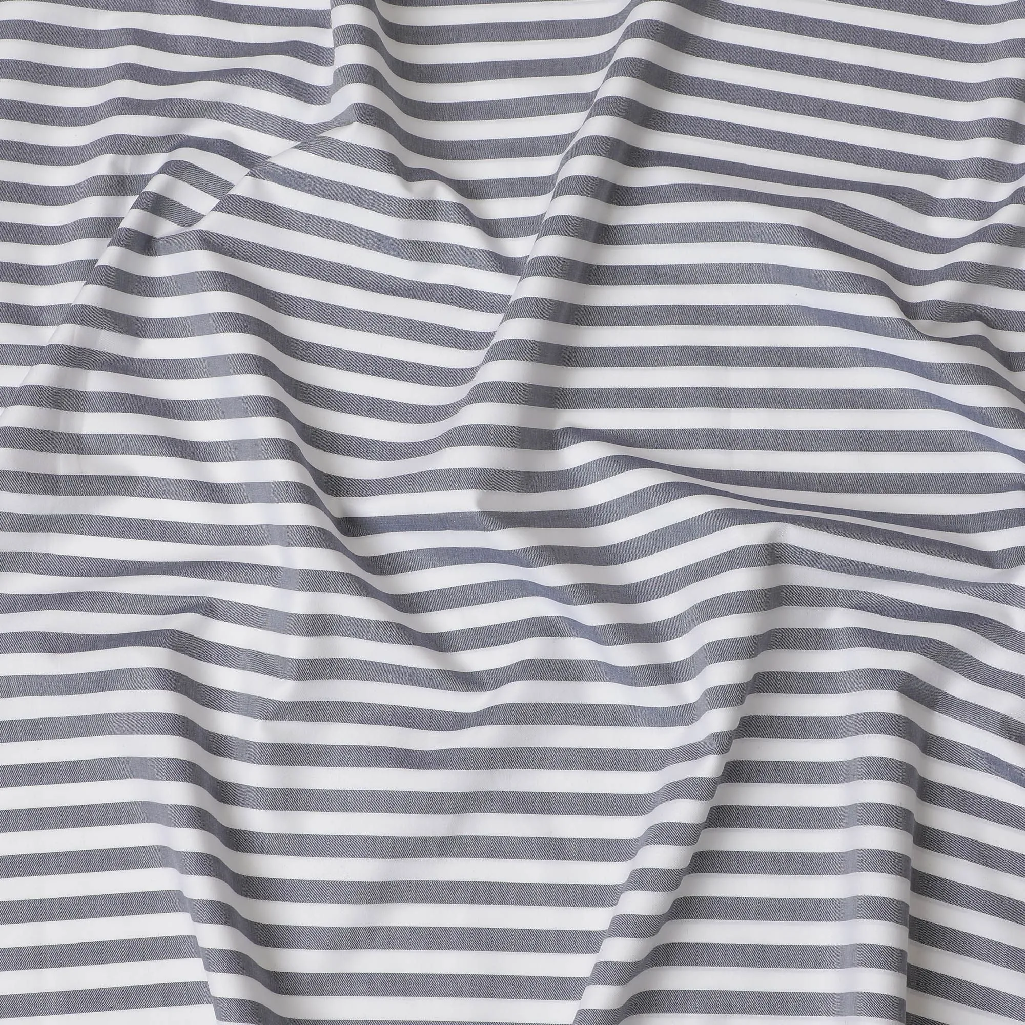 Nautical Navy and White Striped 100% Cotton Shirting Fabric - Timeless Style, 150cm Width"-D18573