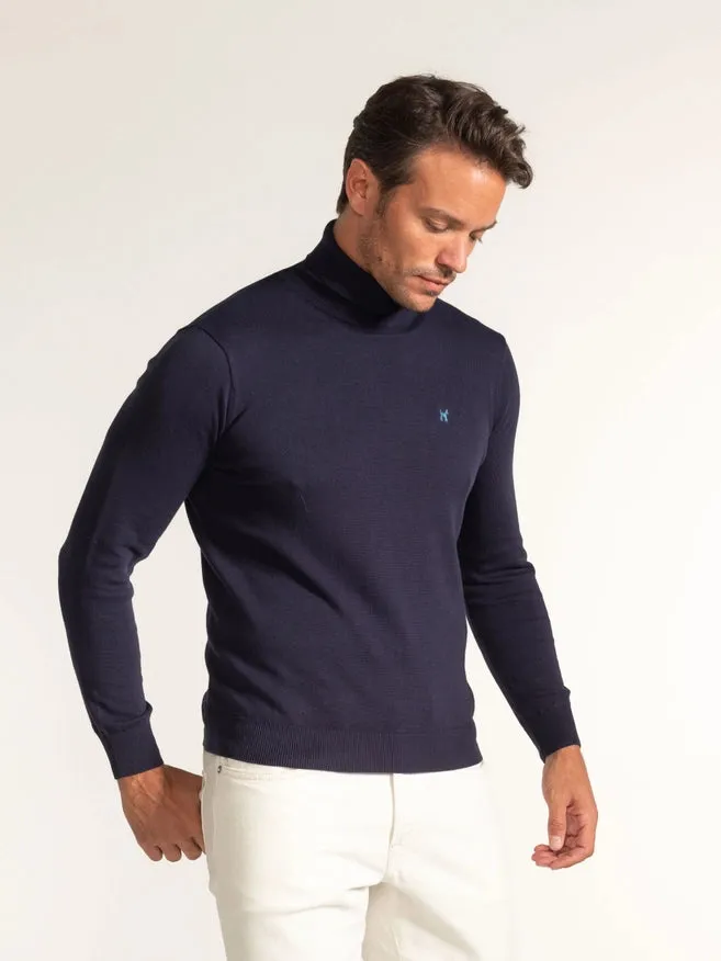 Navy Turtleneck Sweater