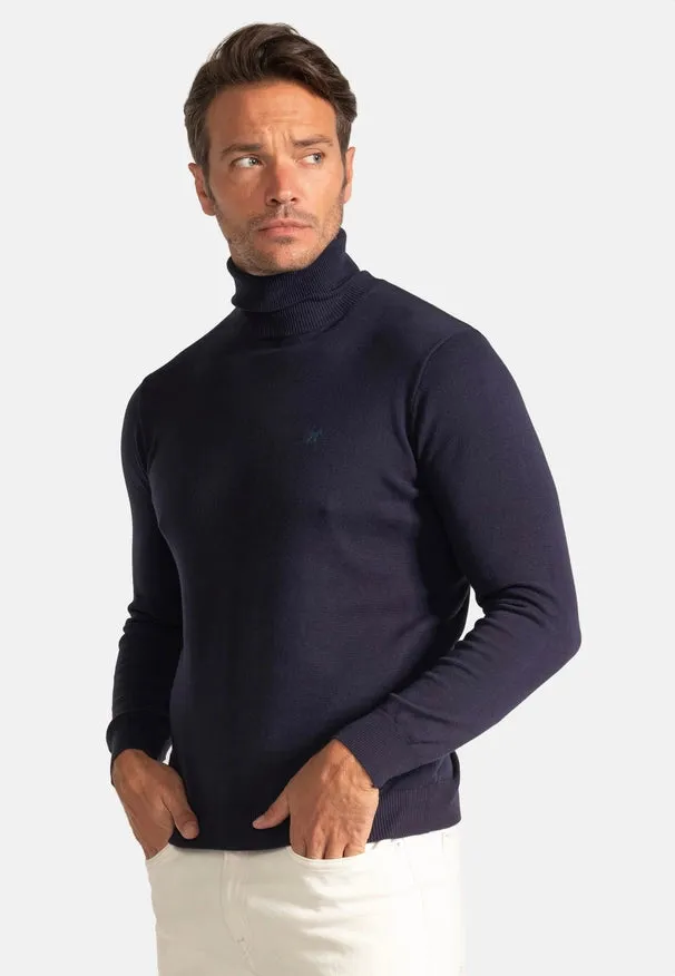 Navy Turtleneck Sweater