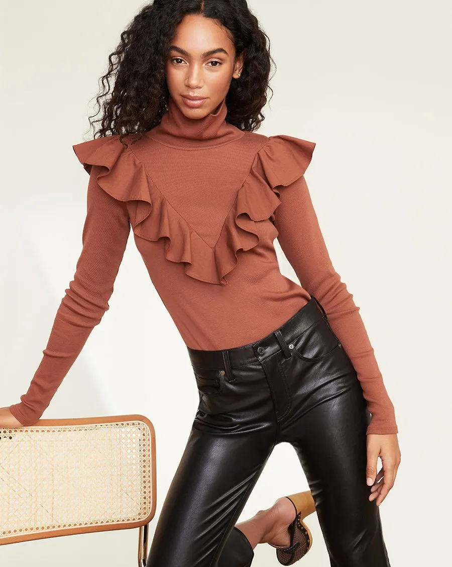 Nutmeg Ribbed Avalon Turtleneck