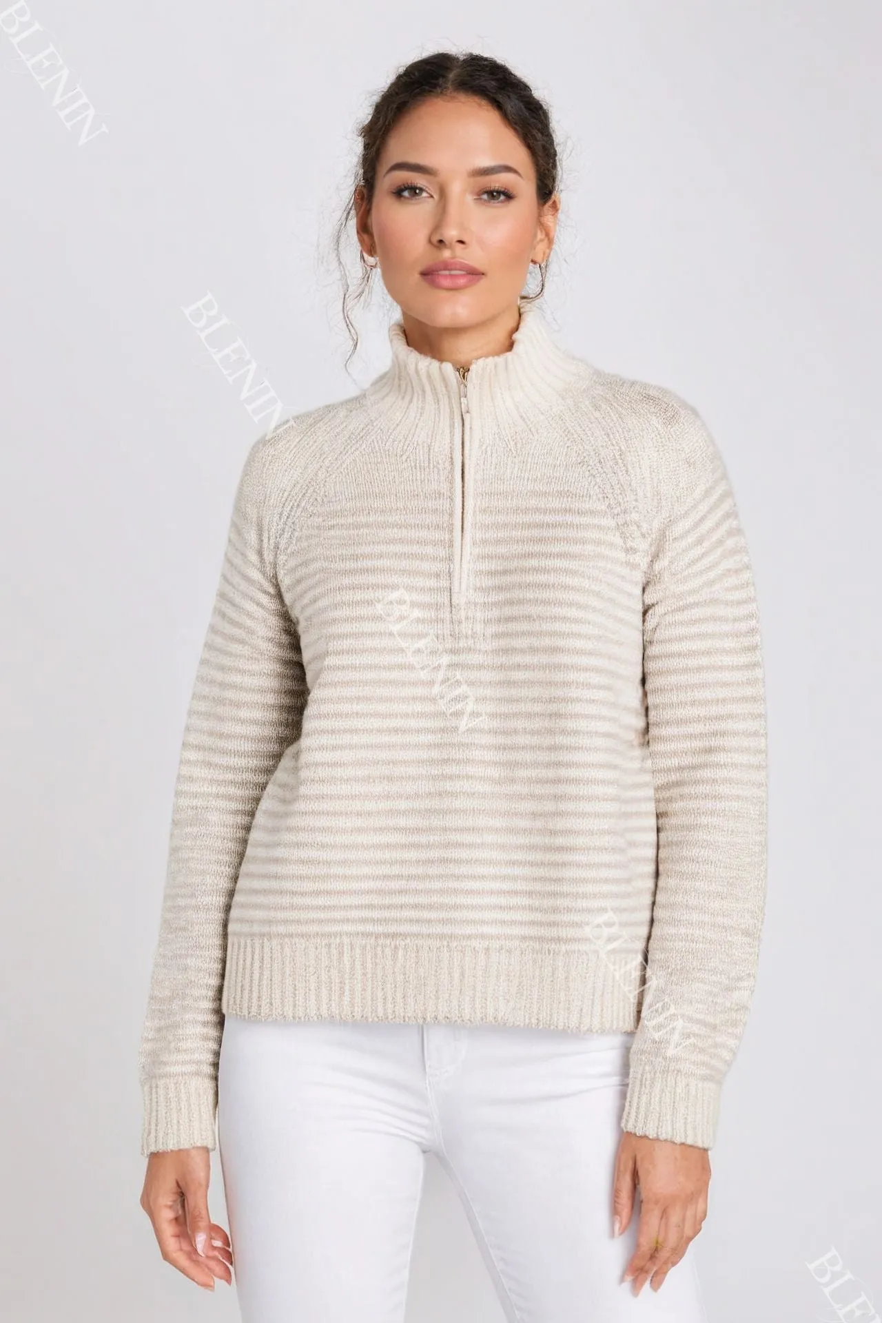 Old Money Half-Zip Neck Oversized Sweater