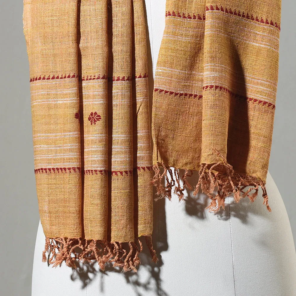 Orange - Traditional Handspun Handloom Eri Silk Natural Dyed Stole