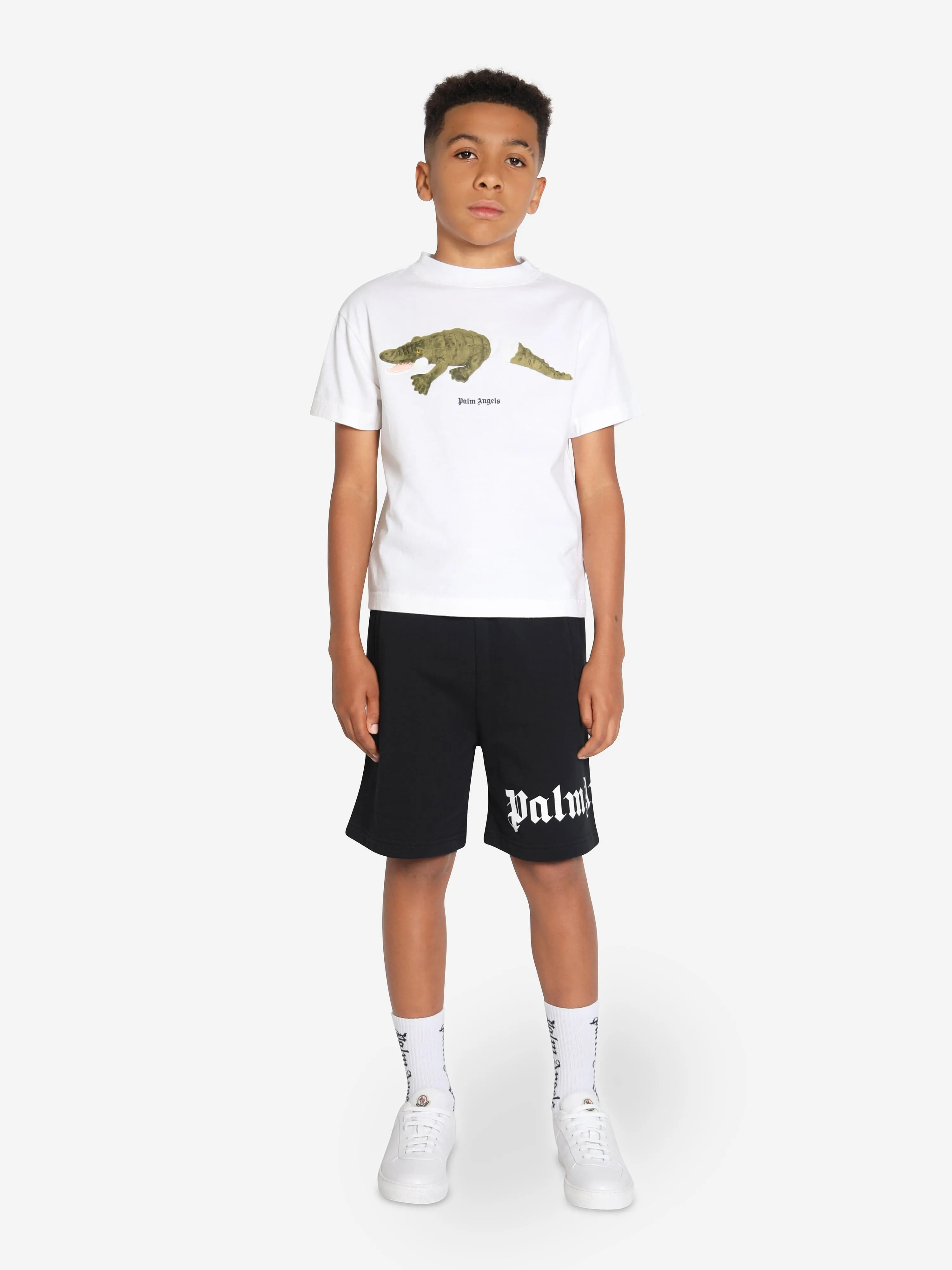 Palm Angels Boys Croco T-Shirt in White