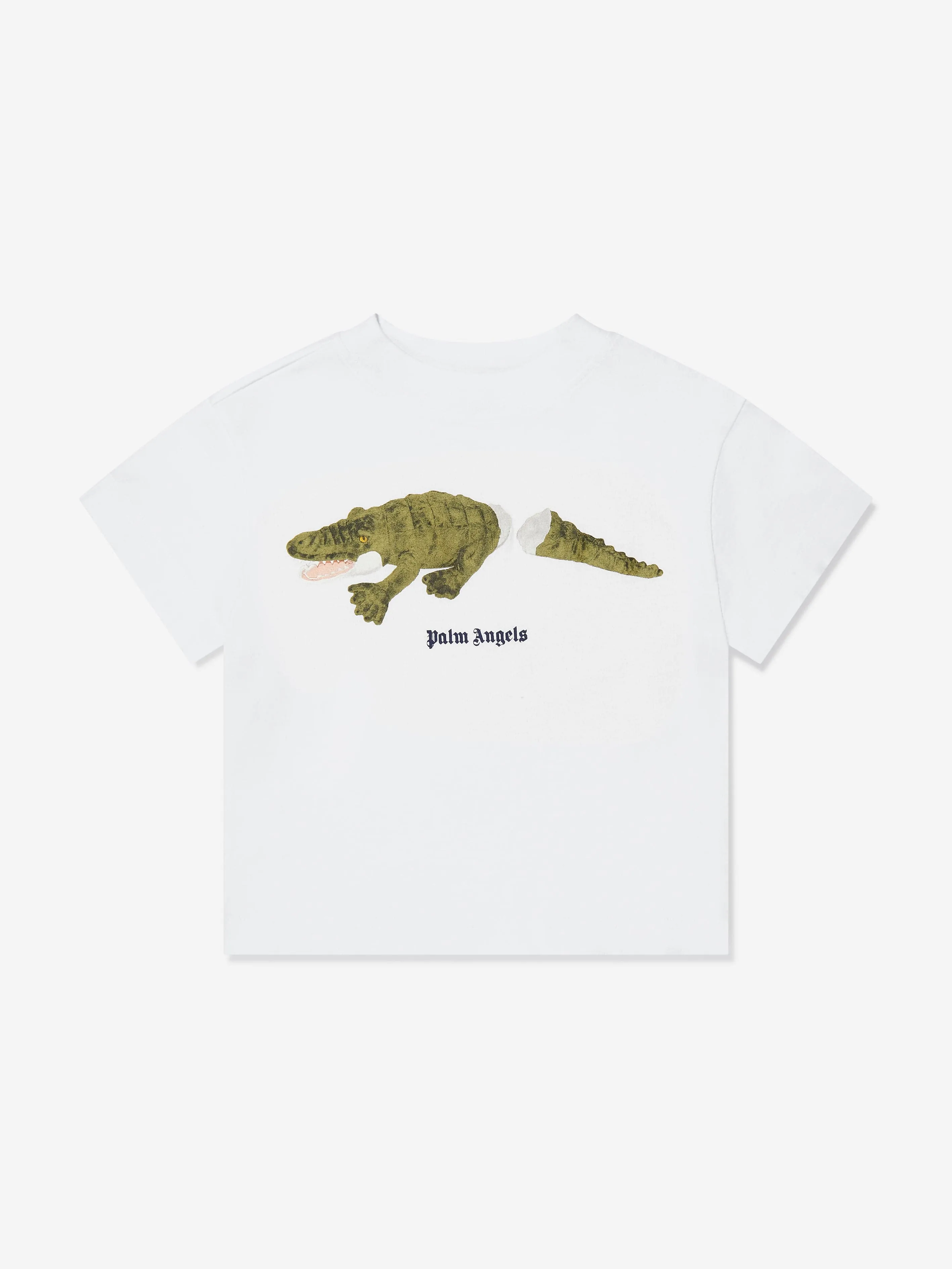 Palm Angels Boys Croco T-Shirt in White