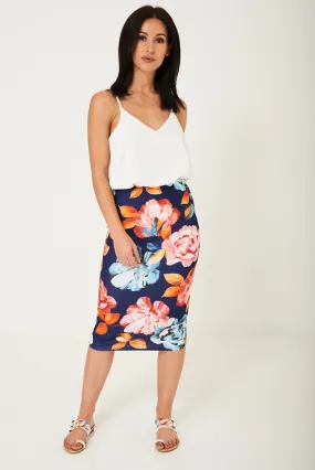 Pencil Skirt in Flower Print