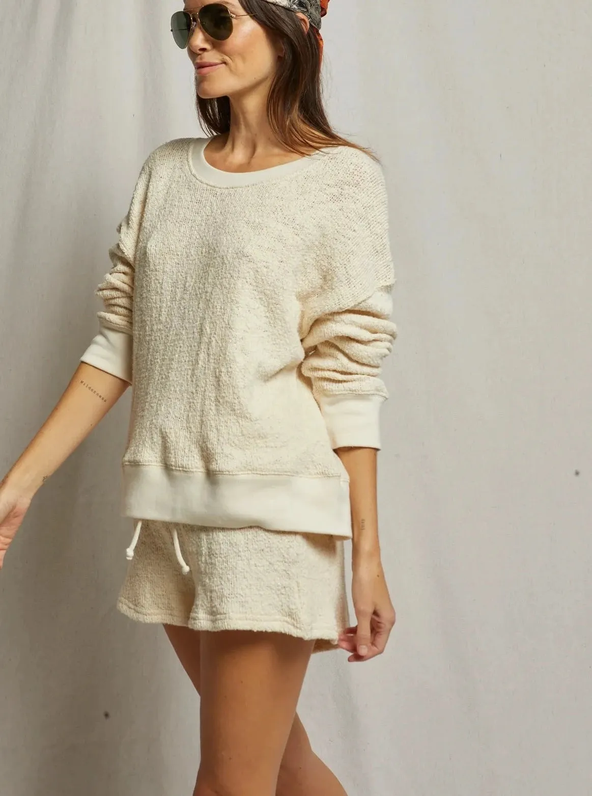 Perfect White Tee Roxanne Mesh Sweater Shorts