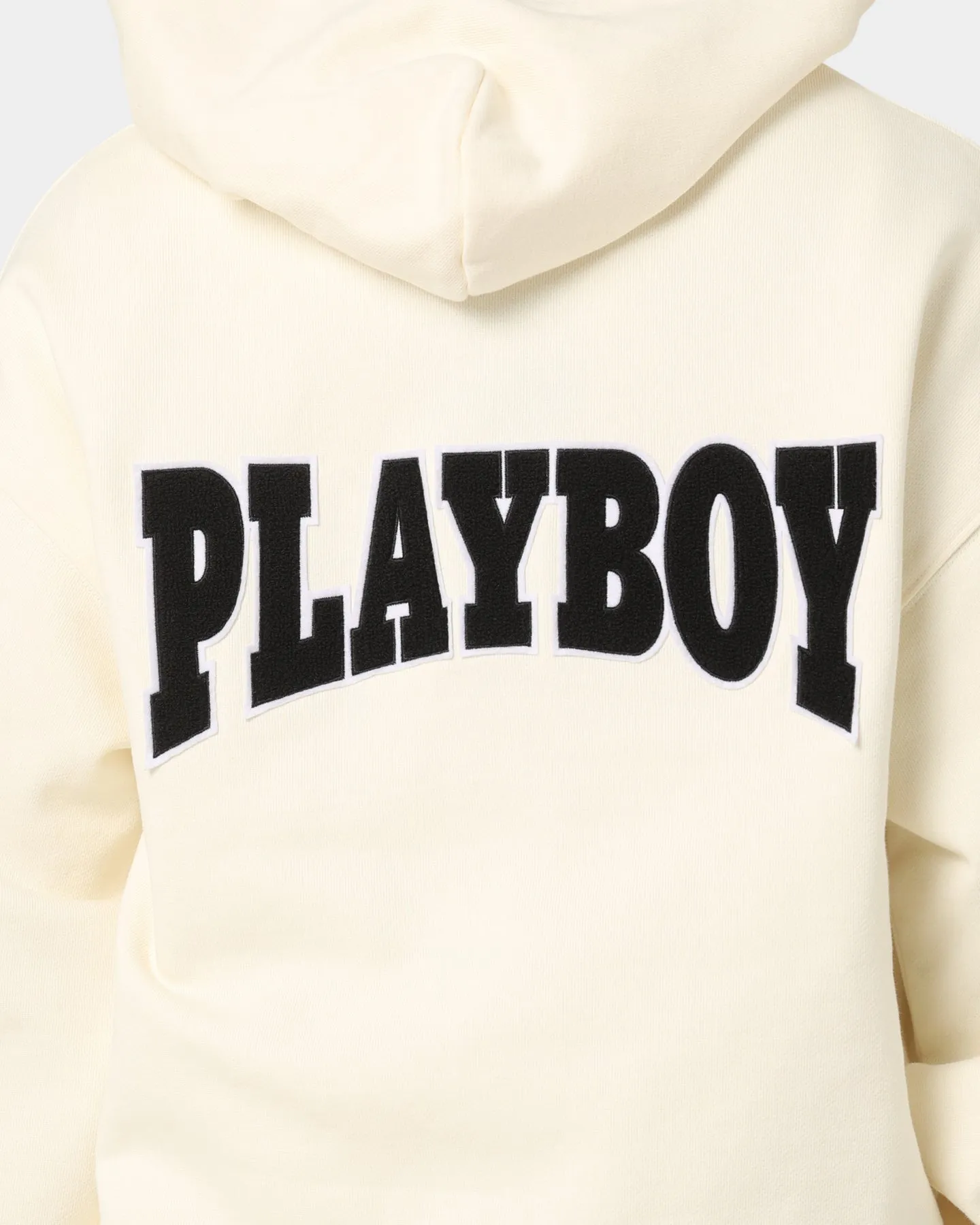 Playboy By CK Full Zip Varsity Hoodie Off White