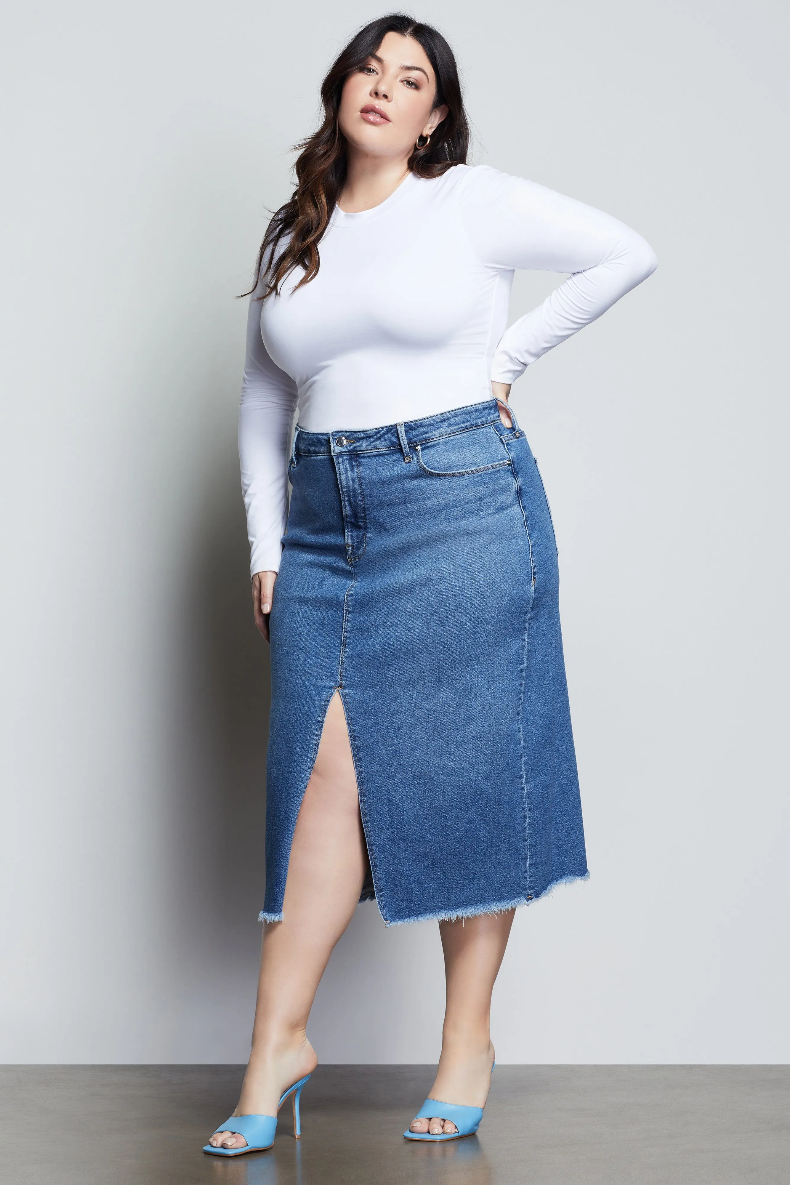 POWER PENCIL SKIRT | BLUE472