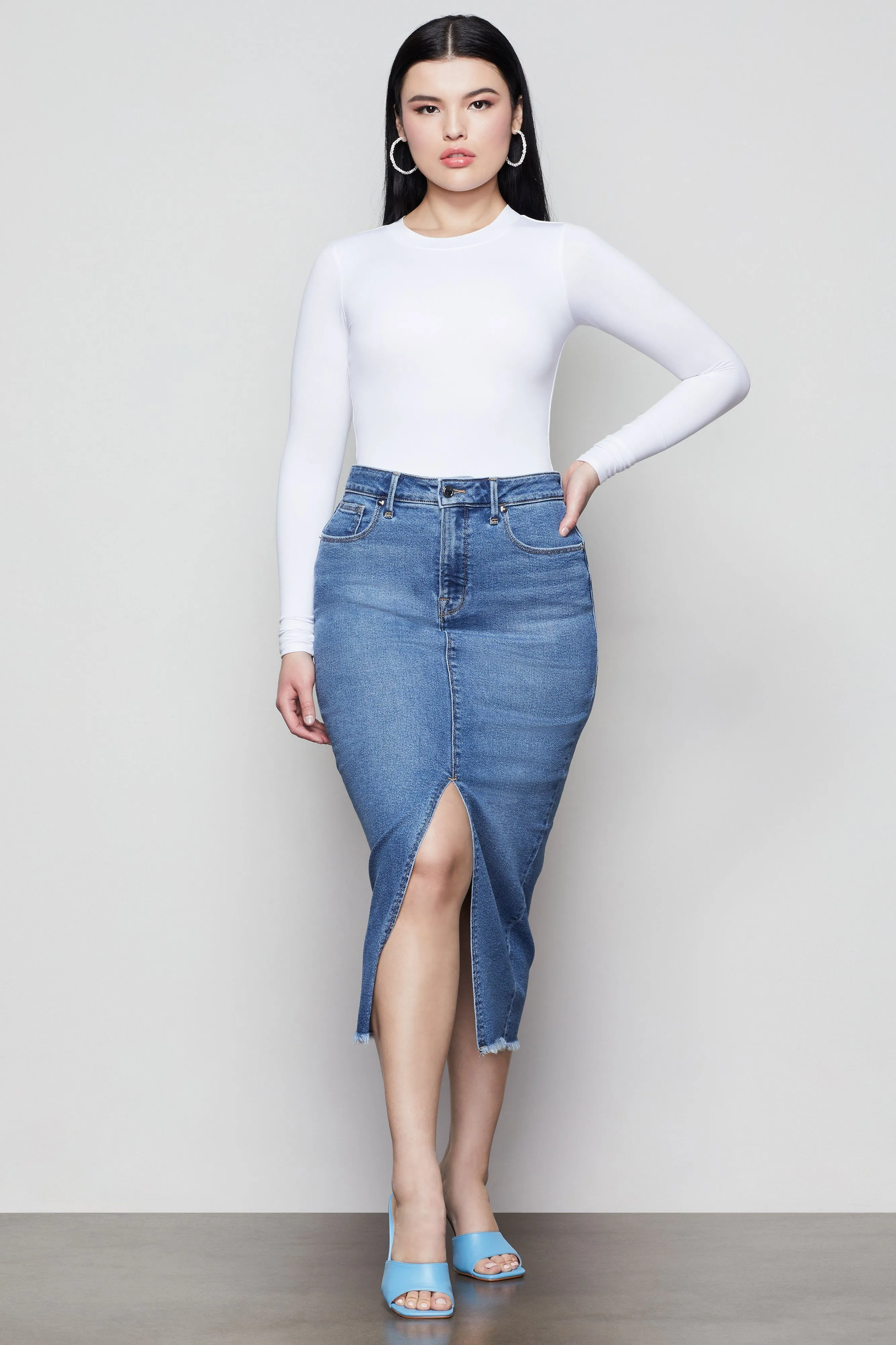 POWER PENCIL SKIRT | BLUE472