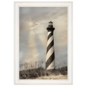 "Cape Hatteras Lighthouse" By Lori Deiter, Ready to Hang Framed Print, White Frame