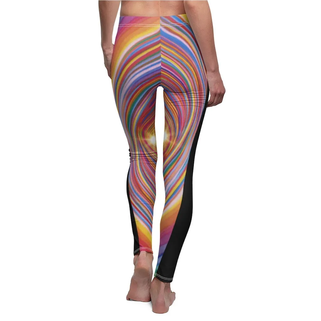 Rainbow Vortex 3D Printed Women&#39;s Stretch Leggings, casual,gym/yoga/lounge wear,  comfortable, chillout wear, Christmas/Thanksgiving Gifts