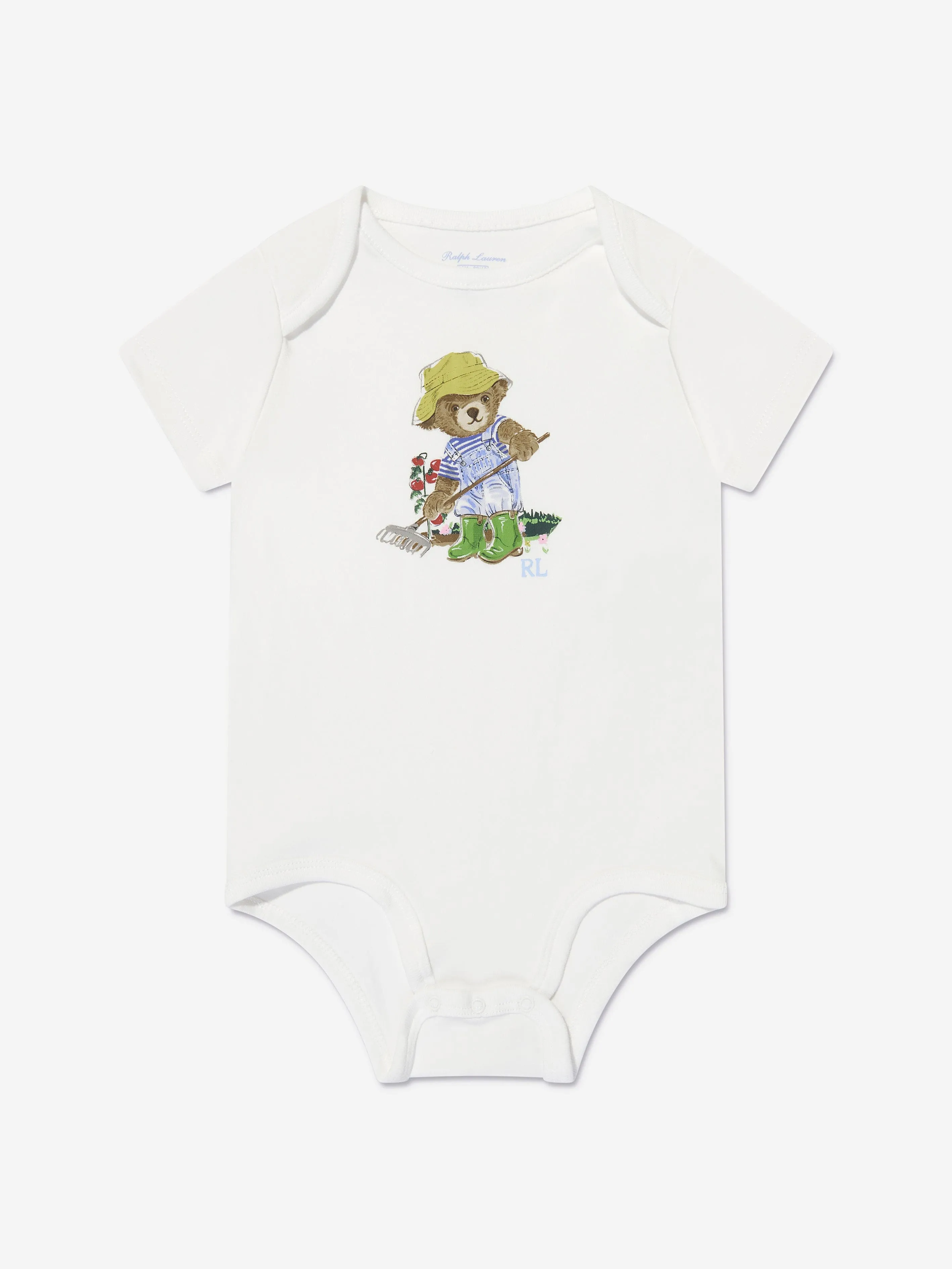 Ralph Lauren Baby Boys Bear Bodysuit Gift Set in Ivory