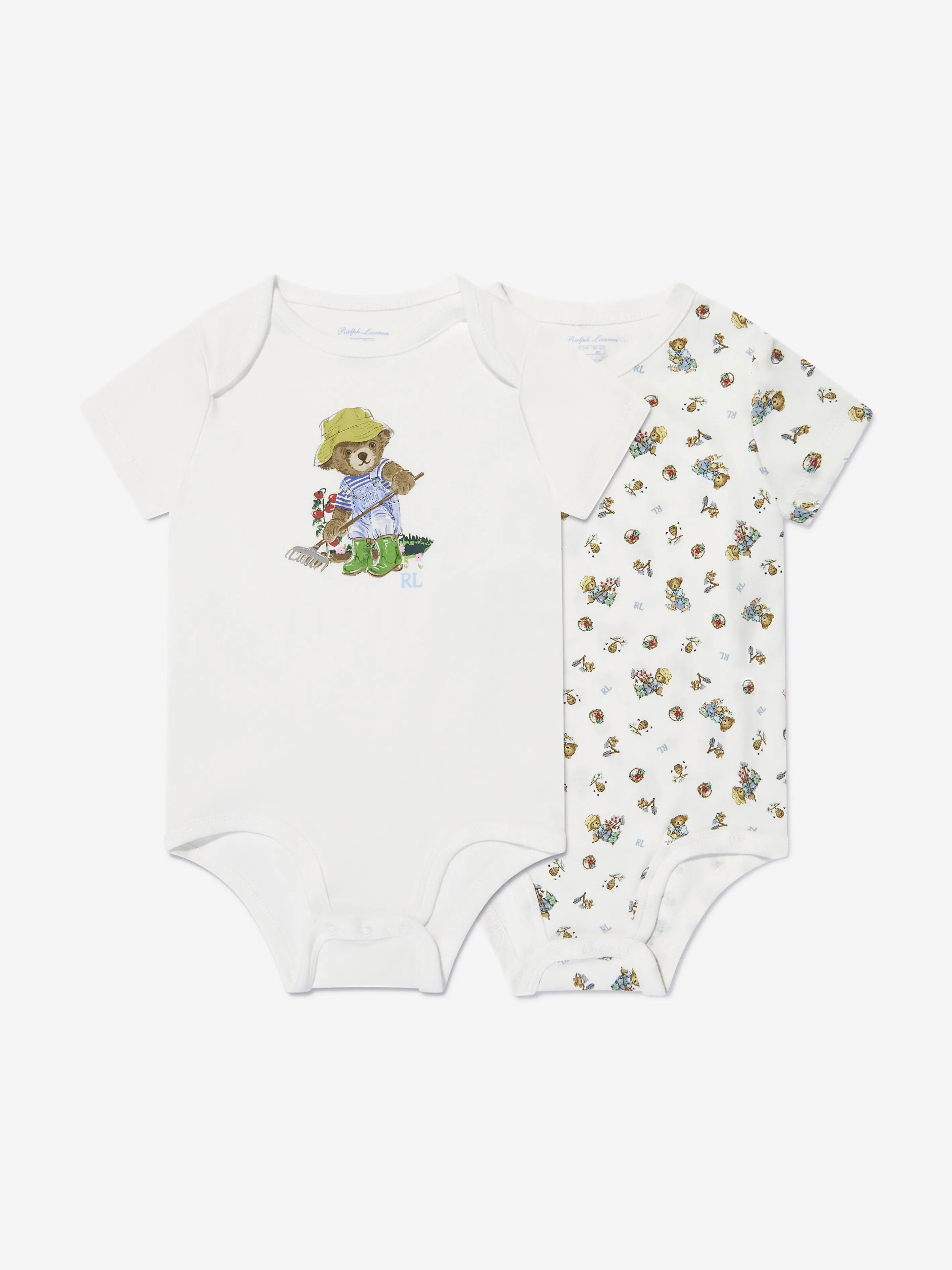 Ralph Lauren Baby Boys Bear Bodysuit Gift Set in Ivory