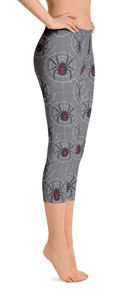 ReadyGOLF: Black Widow Grey Women's Capri Leggings