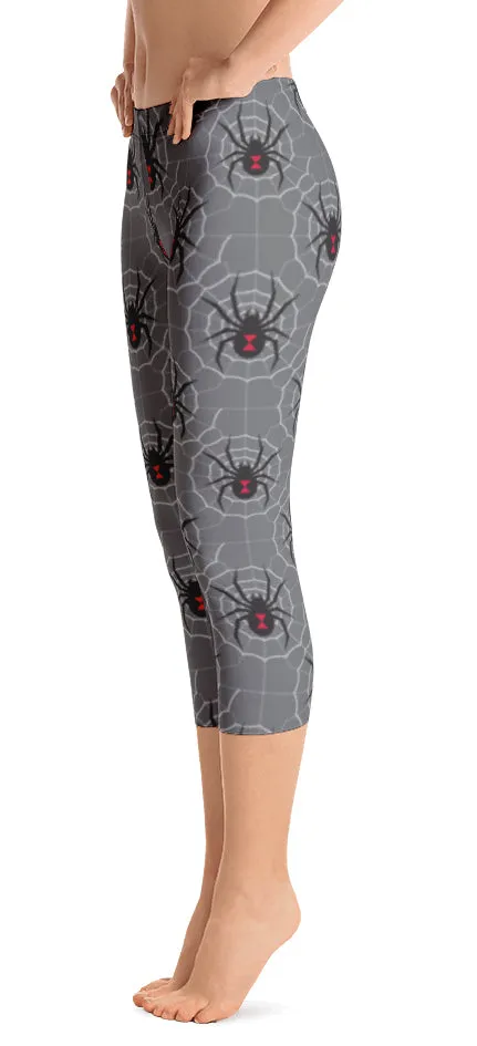 ReadyGOLF: Black Widow Grey Women's Capri Leggings