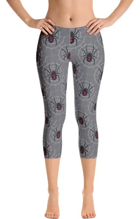 ReadyGOLF: Black Widow Grey Women's Capri Leggings