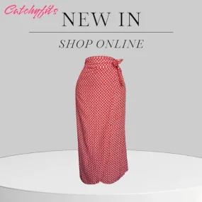 Red dotted beuatiful Rapper Skirt