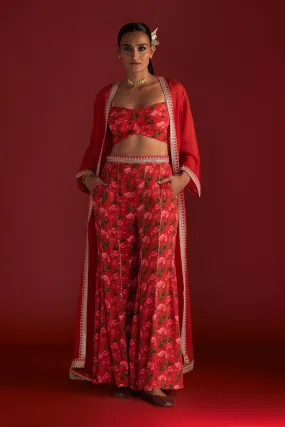 Red Rain Lily  Cape Set