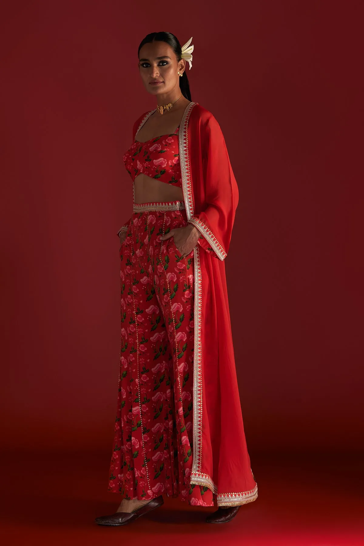 Red Rain Lily  Cape Set