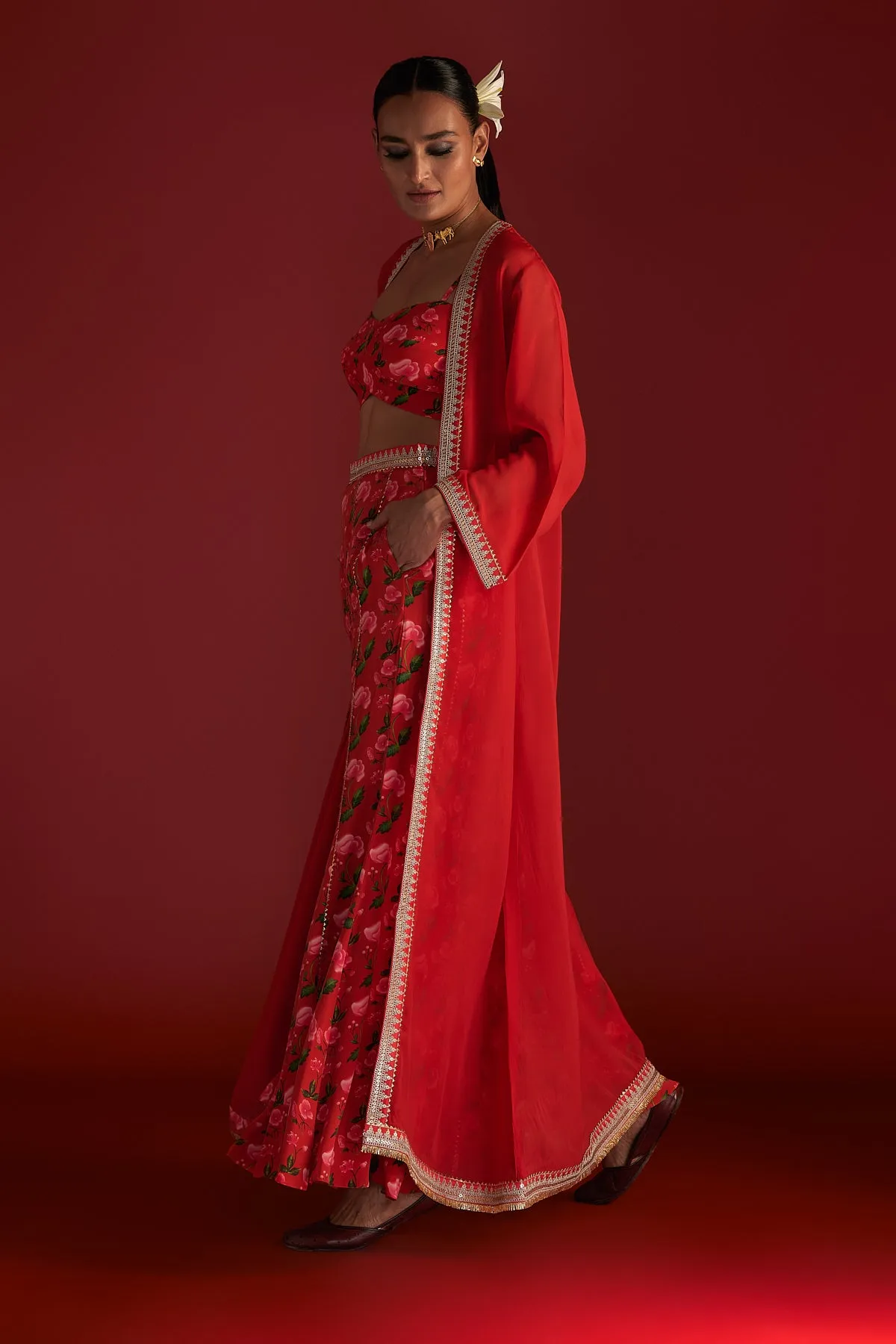 Red Rain Lily  Cape Set