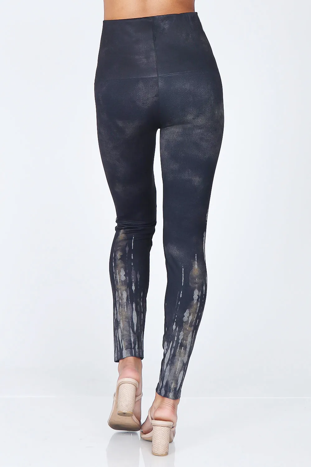 Reverse Dye Ink Blot Printed Leggings