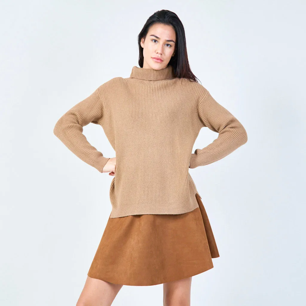 Ribbed turtleneck sweater wholesale