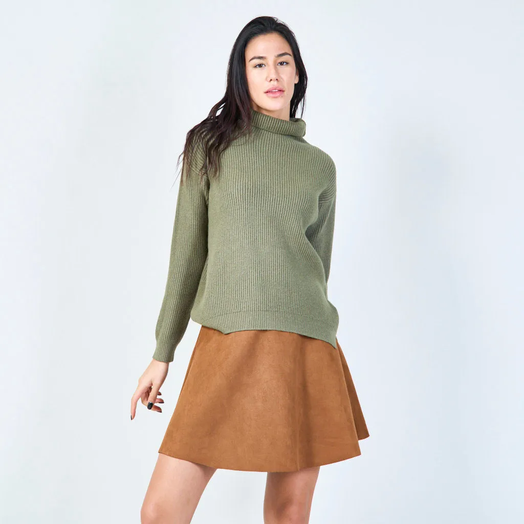 Ribbed turtleneck sweater wholesale