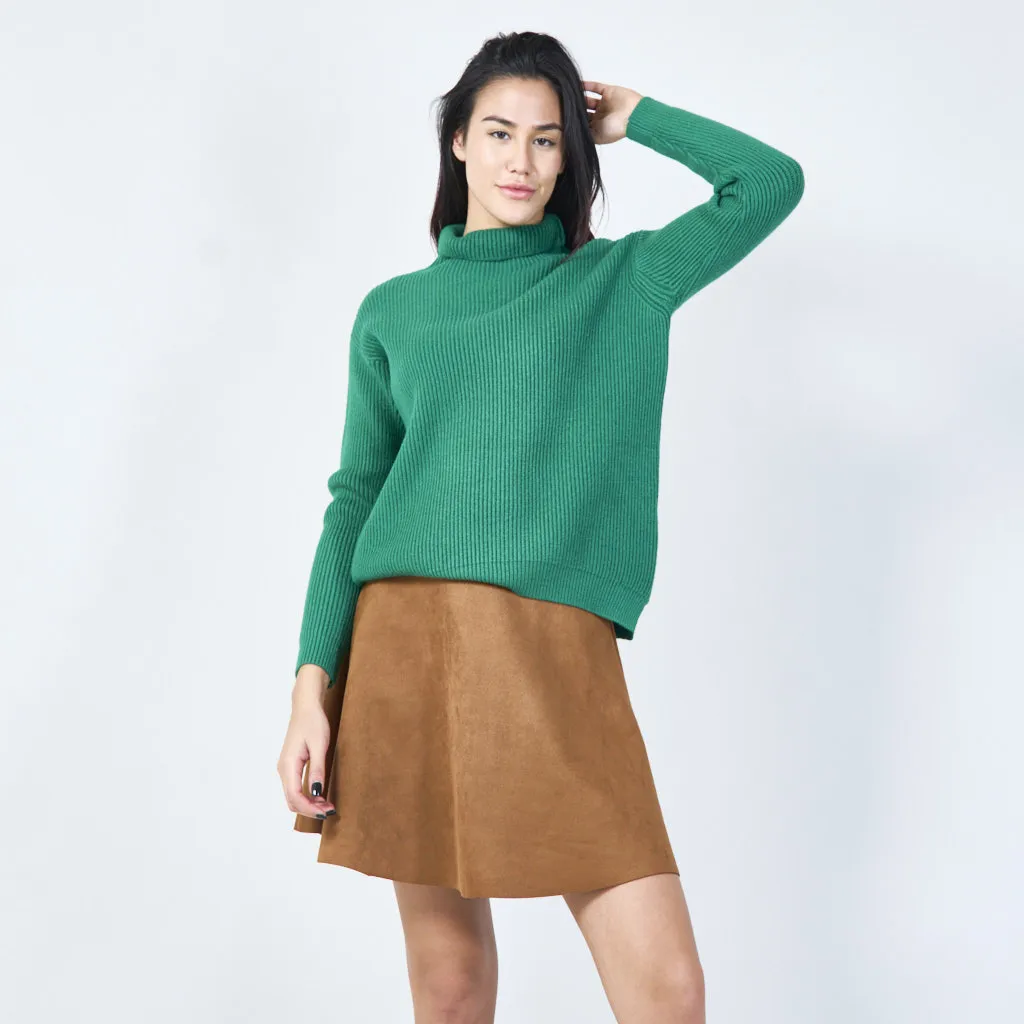 Ribbed turtleneck sweater wholesale