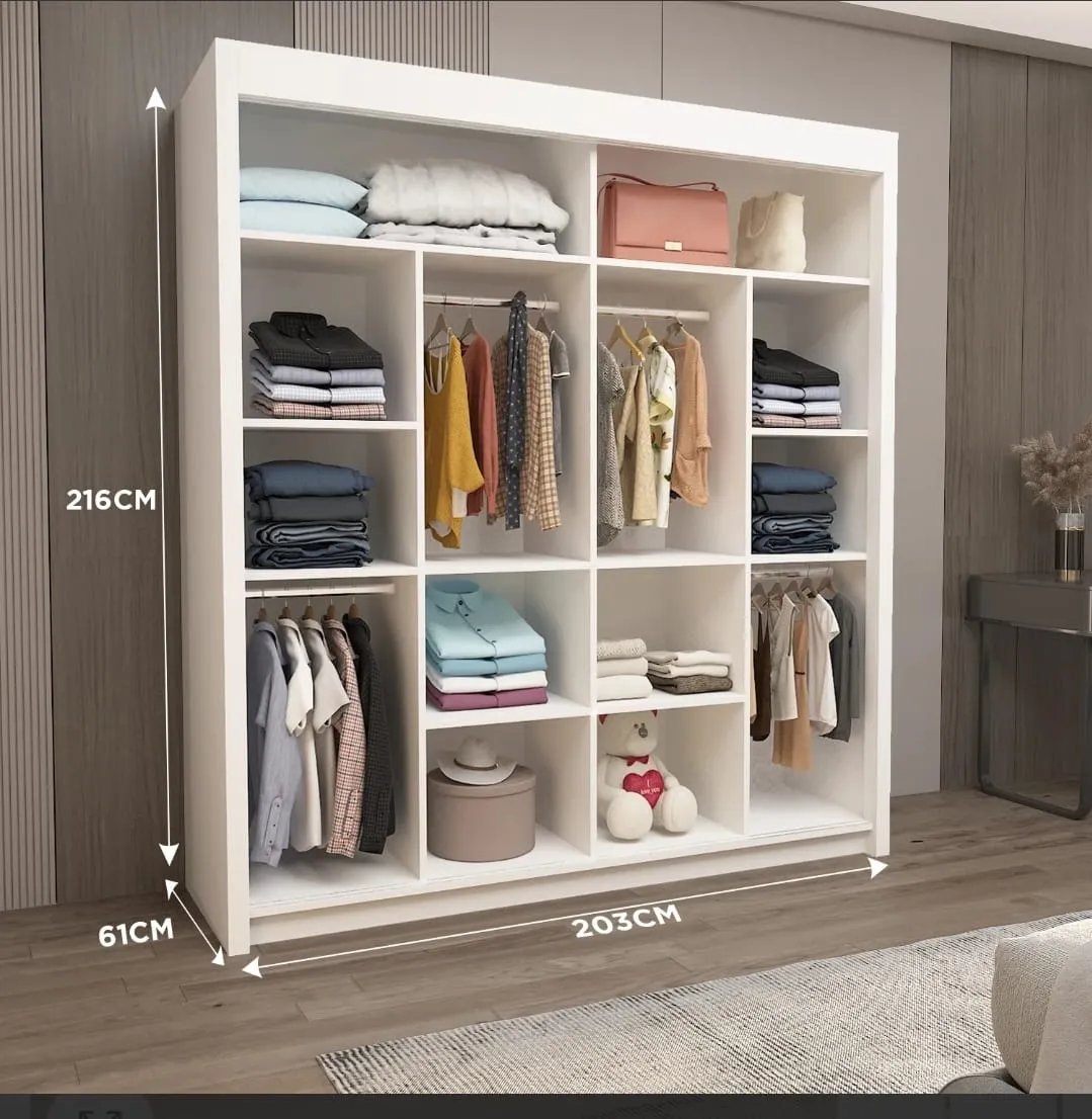 Ringo Sliding Mirror Wardrobe - Versatile and Modern Storage Solution