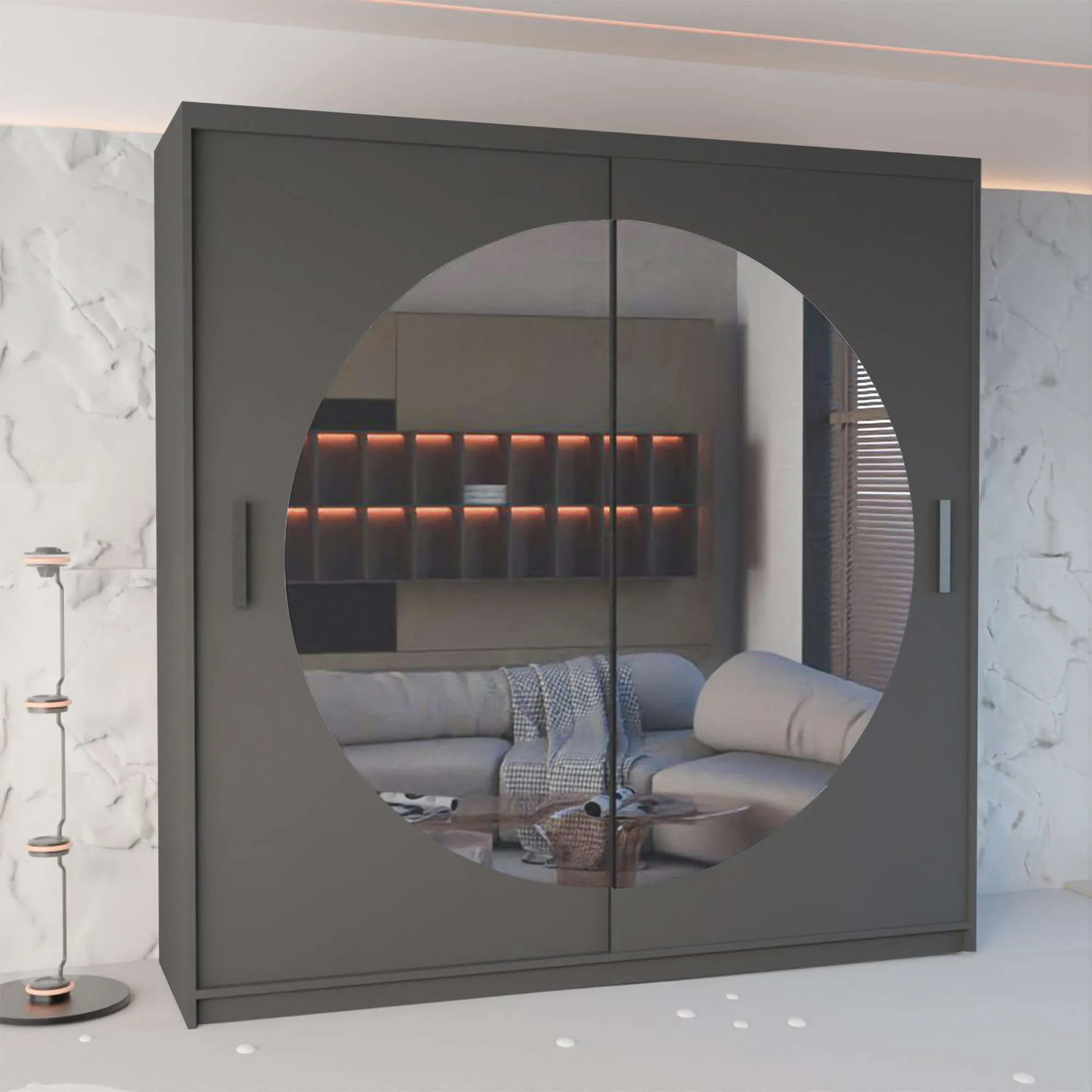 Ringo Sliding Mirror Wardrobe - Versatile and Modern Storage Solution