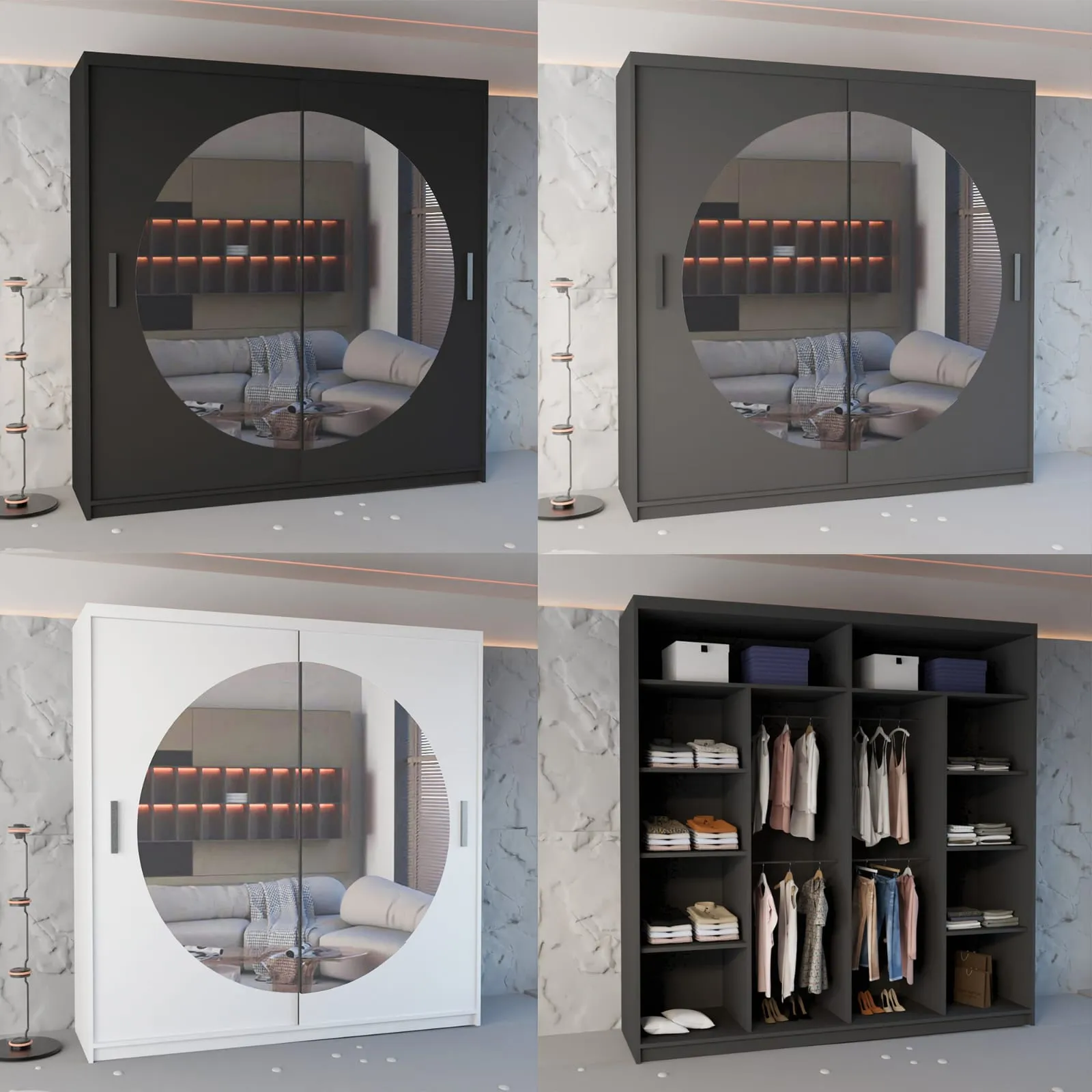 Ringo Sliding Mirror Wardrobe - Versatile and Modern Storage Solution