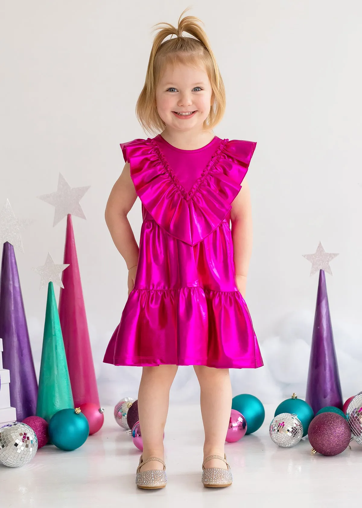 Rockin' Around Fuchsia Dress