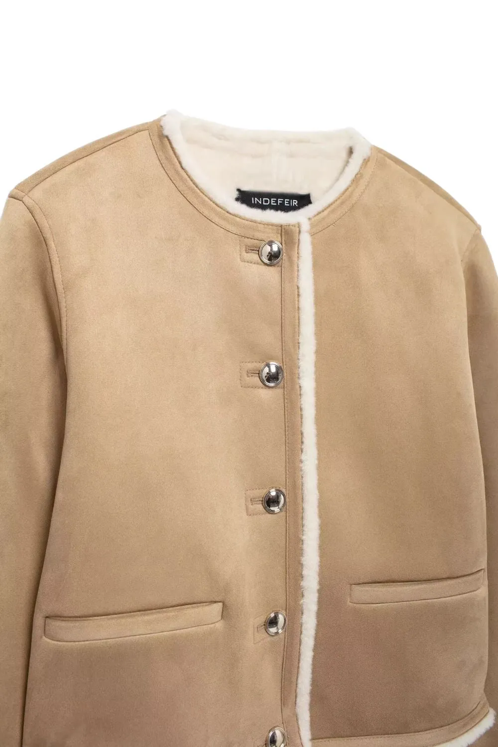 'Ruby' Gold-Buttoned Double-Sided Jacket Coat