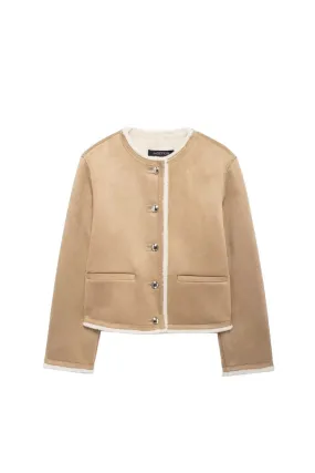 'Ruby' Gold-Buttoned Double-Sided Jacket Coat