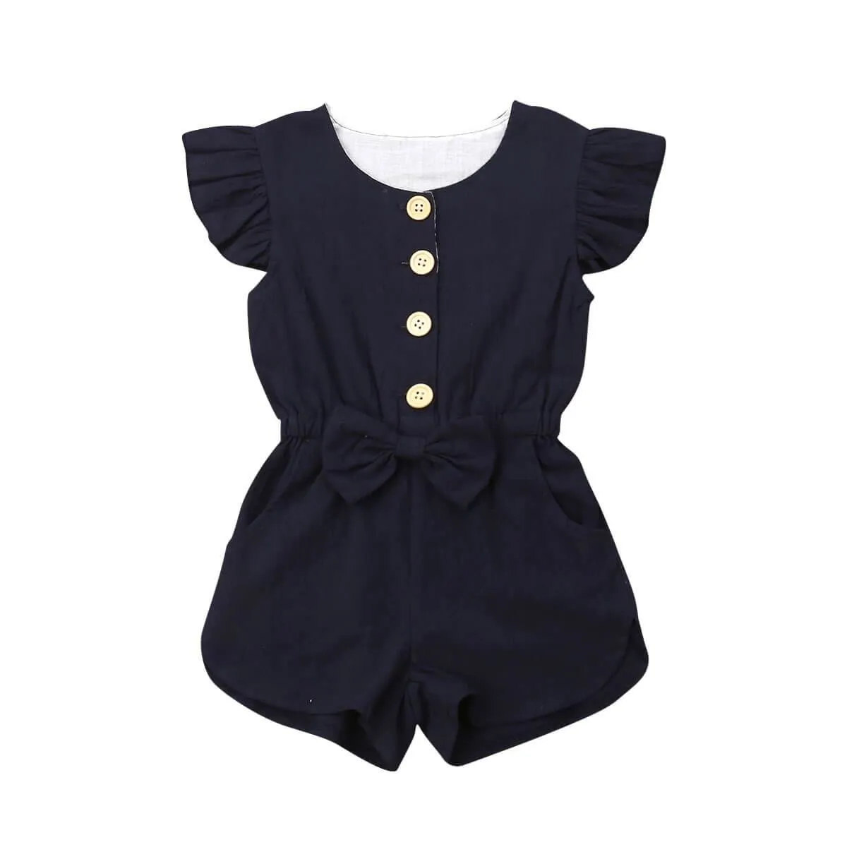 Ruffle Bow Toddler Romper