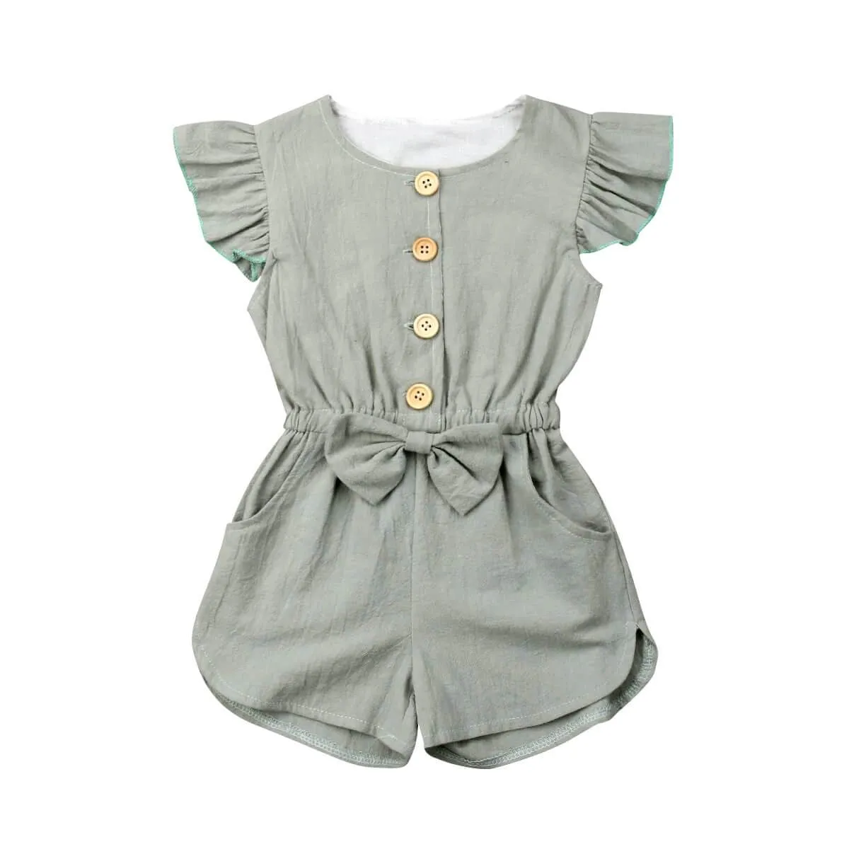 Ruffle Bow Toddler Romper