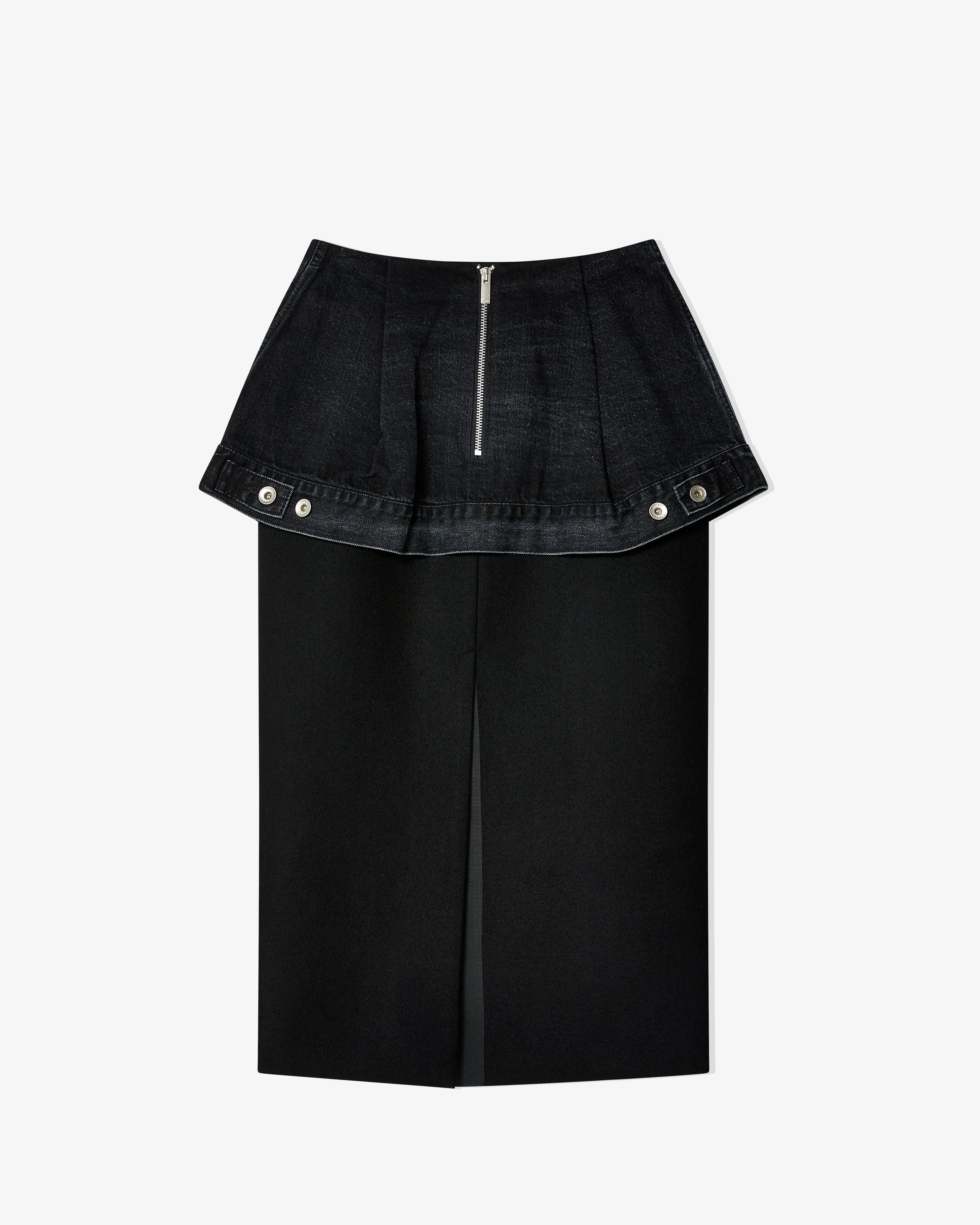 Sacai - Women's Denim X Wool Melton Skirt - (Black)