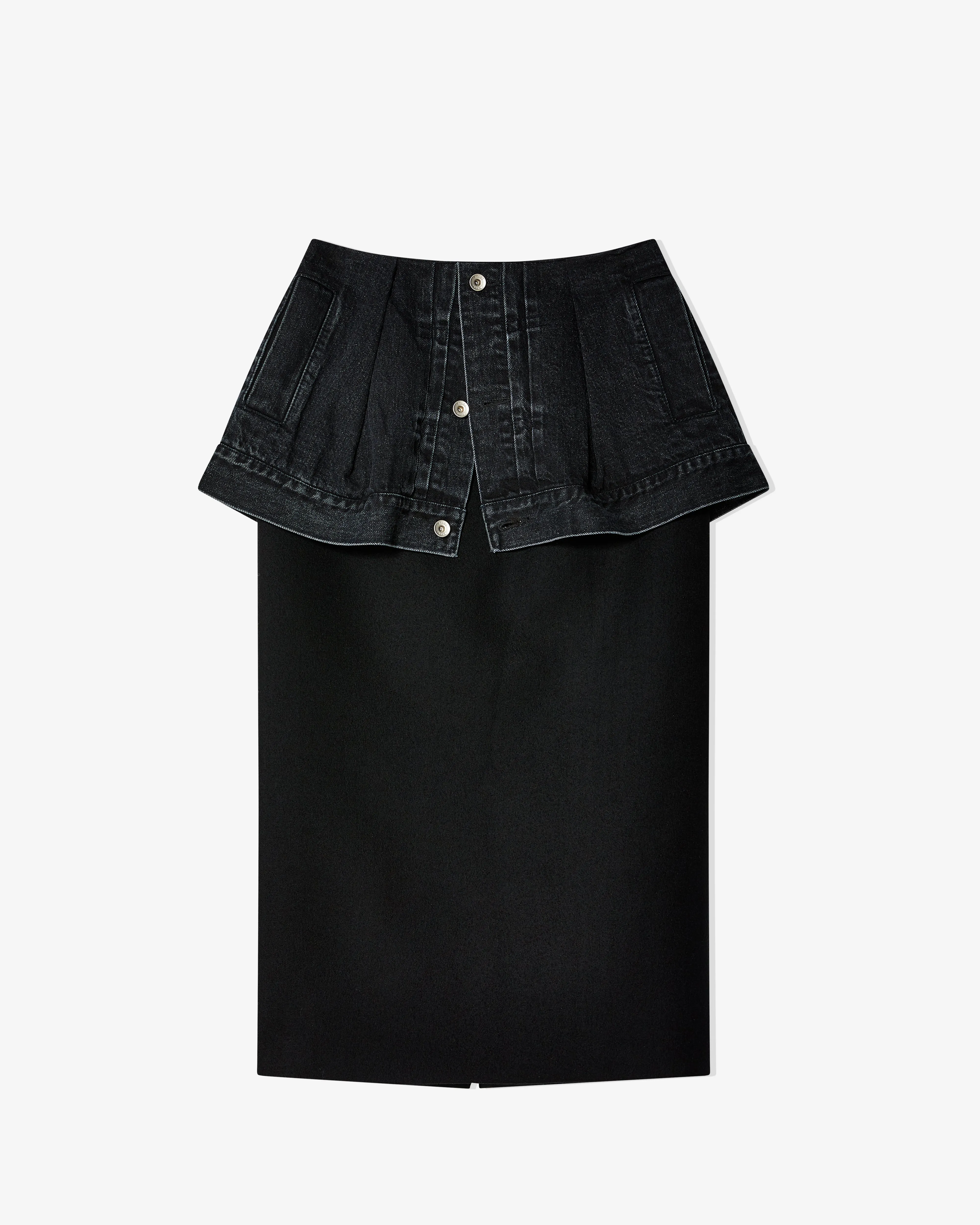 Sacai - Women's Denim X Wool Melton Skirt - (Black)