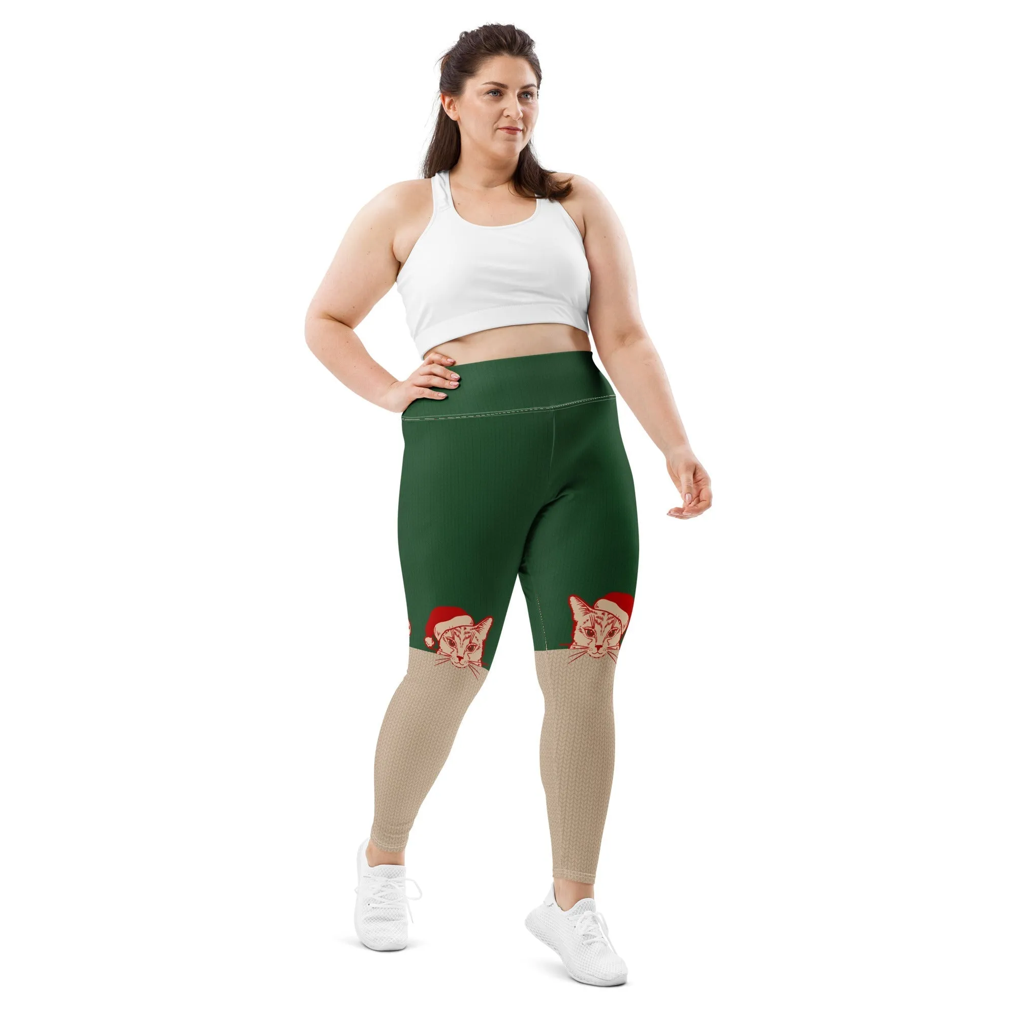 Santa Cat Plus Size Leggings