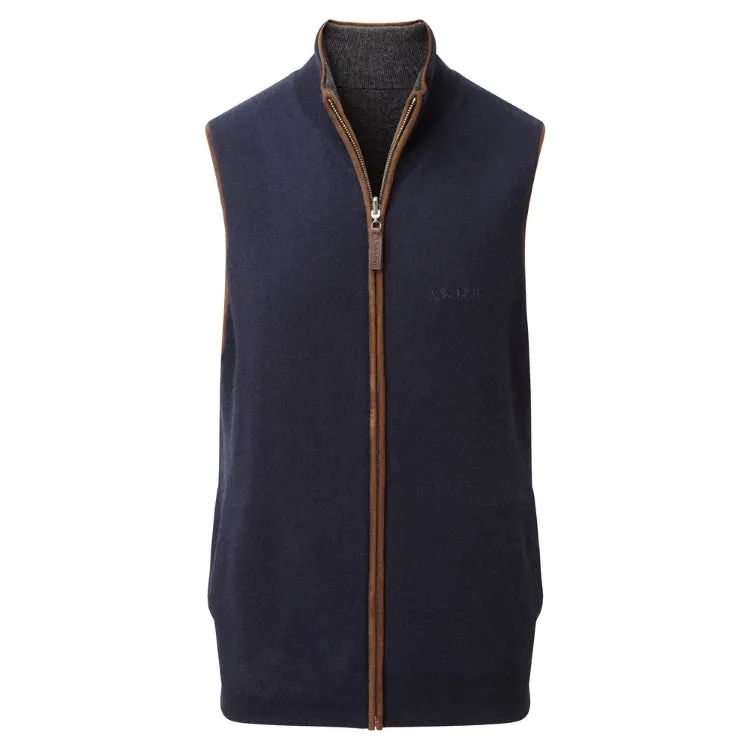 Schoffel Reversible Merino/Cashmere Gilet - Navy/Loden