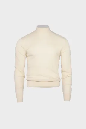 Seamless Turtleneck Sweater - Light Cream