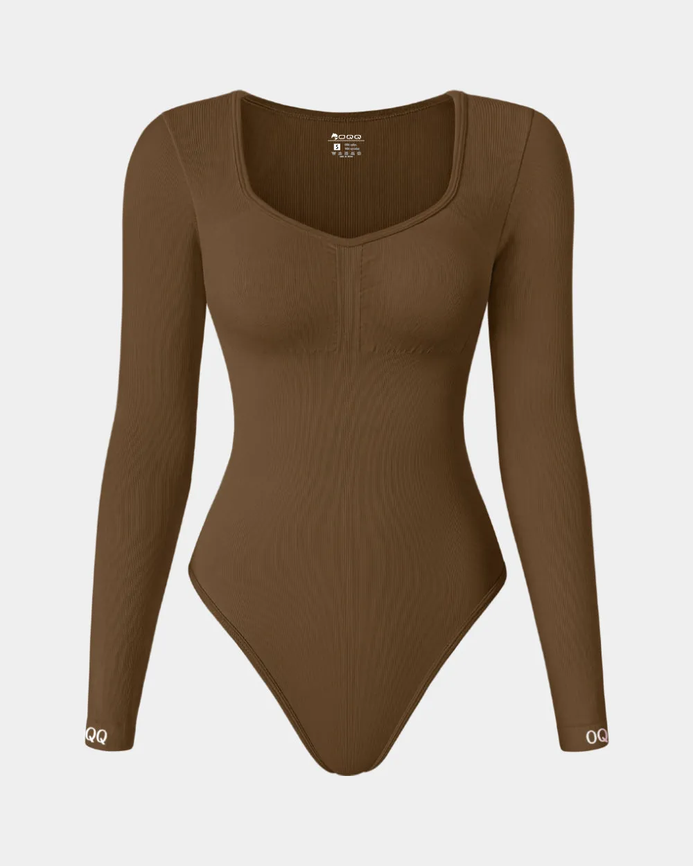 Sexy Ribbed Long Sleeve Tummy Control Tops Bodysuits