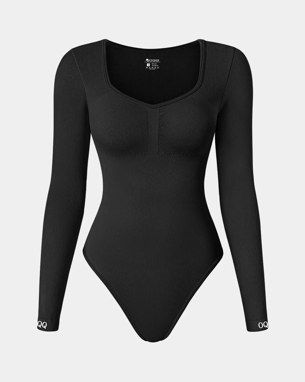 Sexy Ribbed Long Sleeve Tummy Control Tops Bodysuits