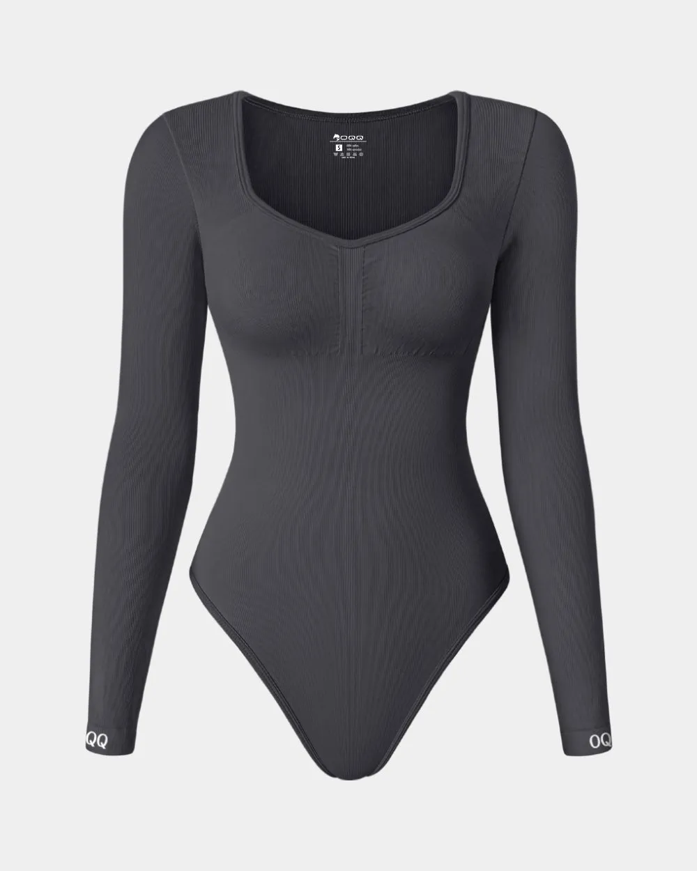 Sexy Ribbed Long Sleeve Tummy Control Tops Bodysuits