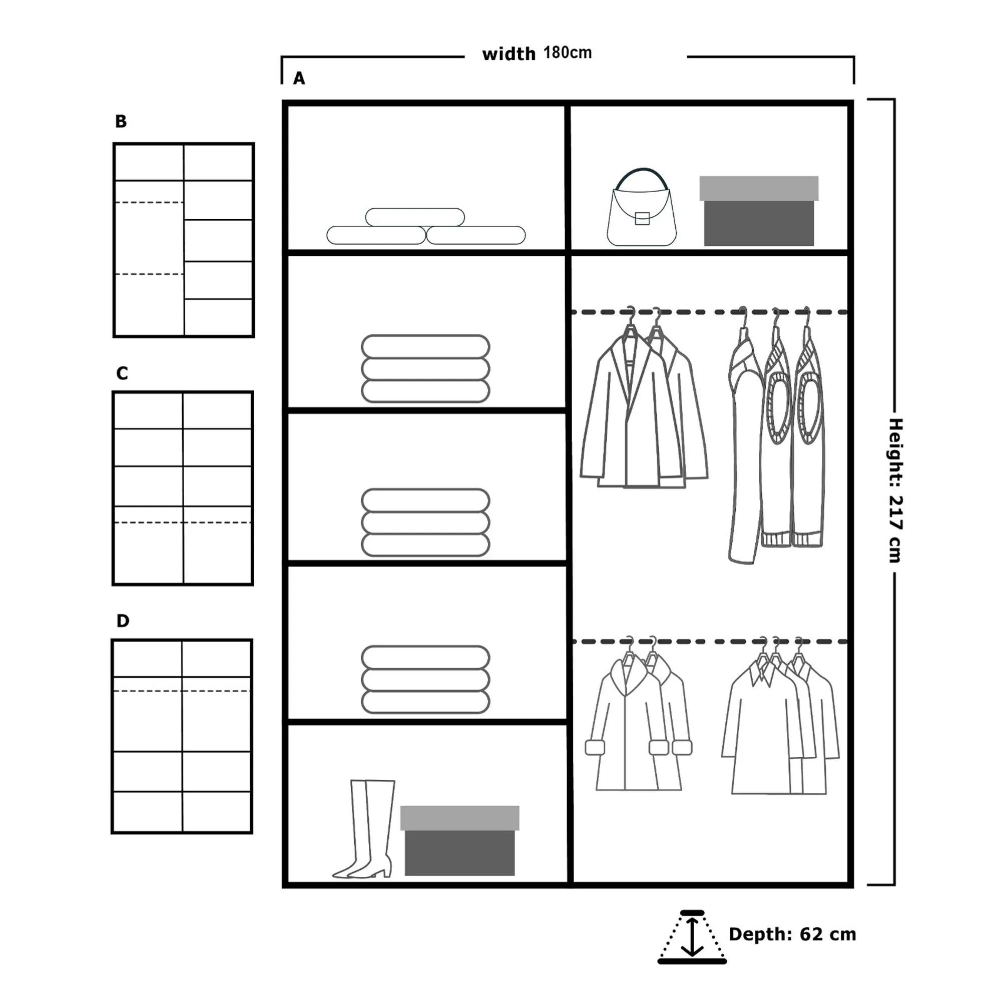 Sleek Sliding Door Wardrobe - Multiple Sizes with Mirror Options